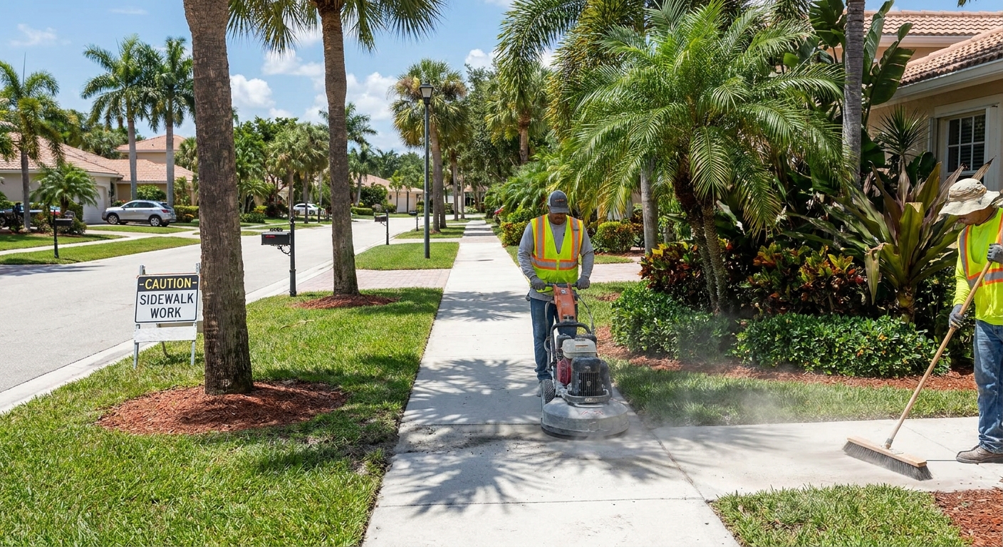 Can Concrete Grinding Make Walkways in Palm Beach County Safer?