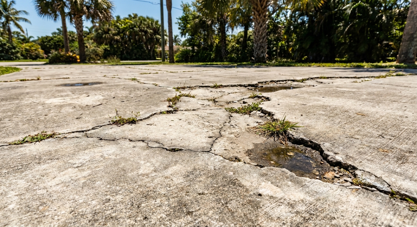 Signs Small Driveway Cracks in Palm Beach County Are Getting Worse