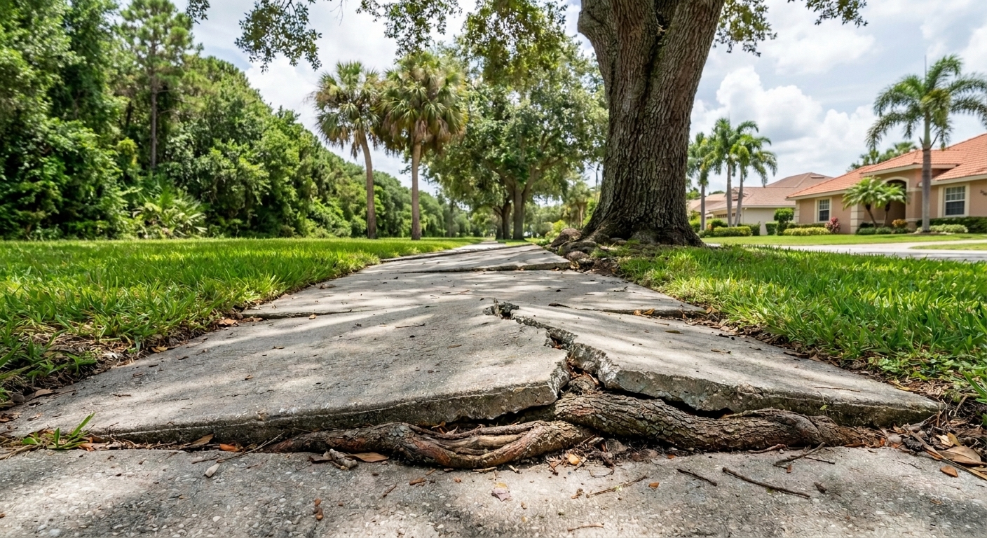 Are Tree Roots in Palm Beach County Damaging Your Concrete Walkways?