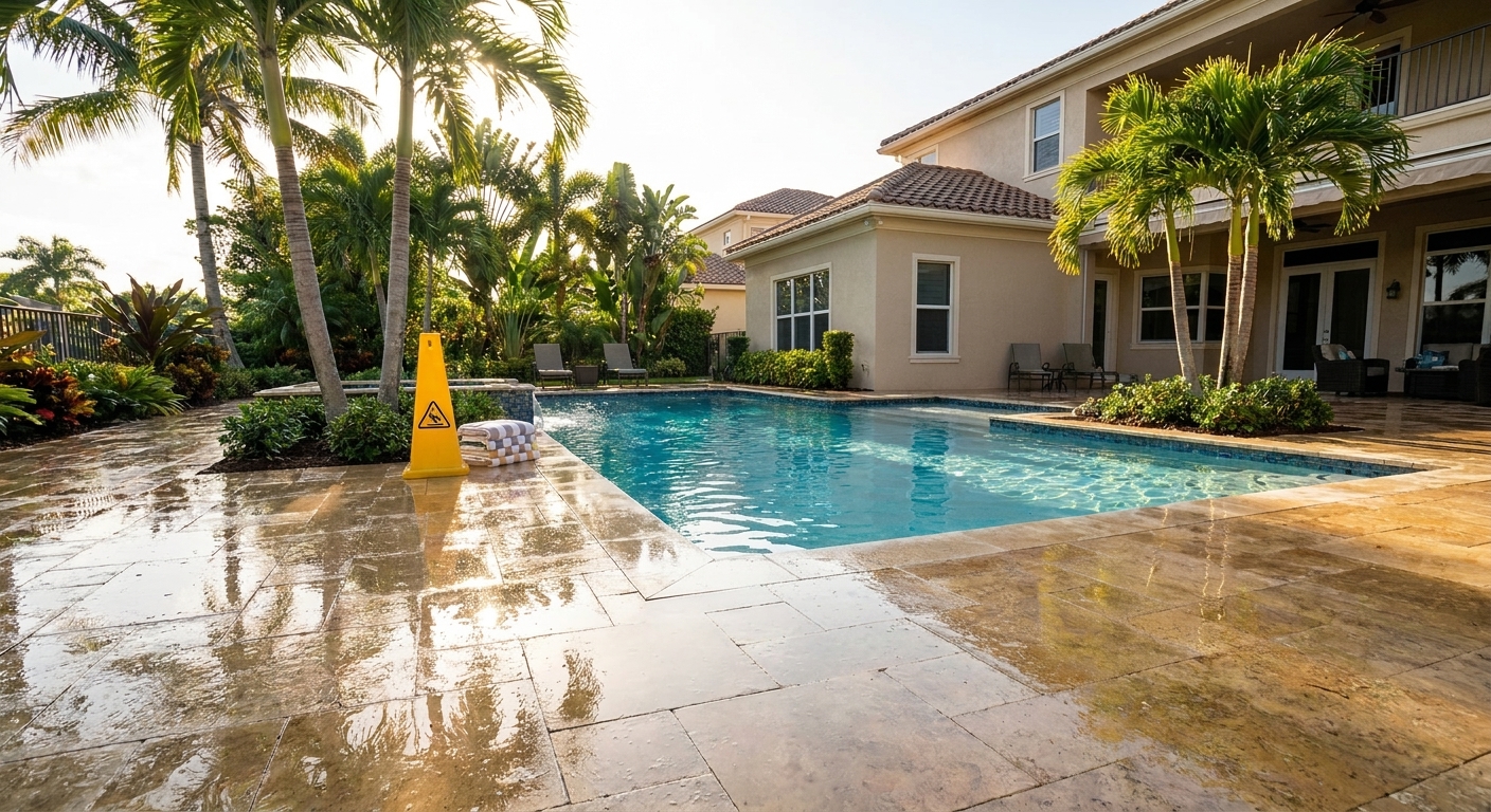 Is Your Pool Deck in Palm Beach County Becoming Slippery?