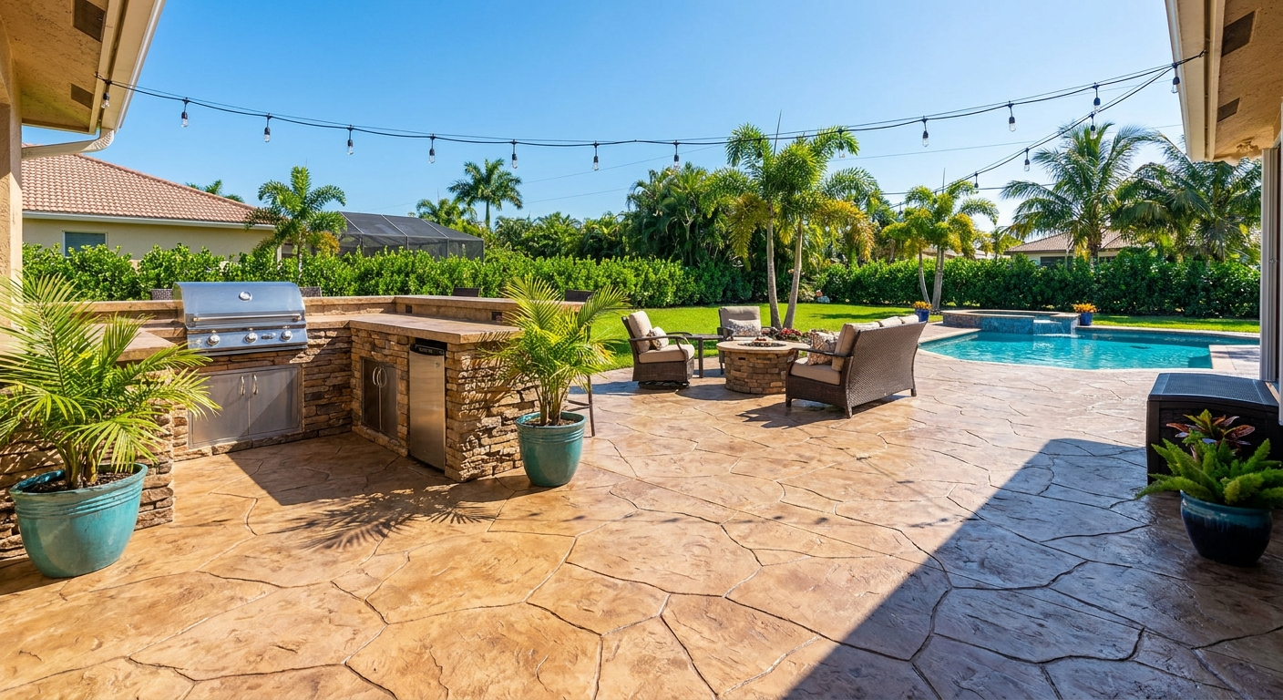 Concrete patio increases home value in Palm Beach County
