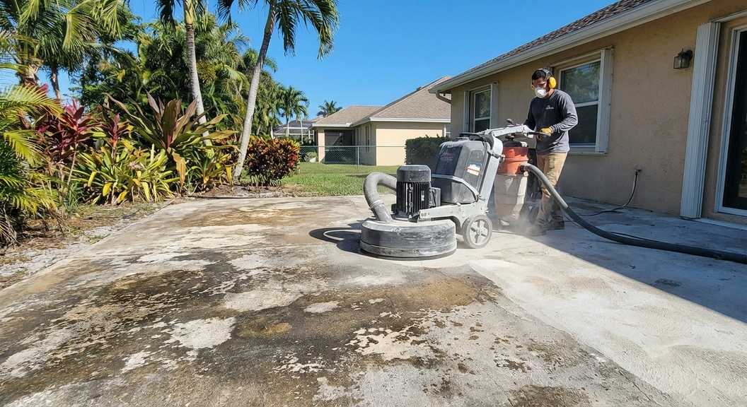 Concrete grinding process for Palm Beach County patios